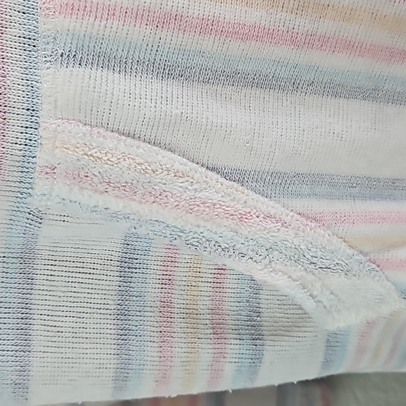 Surf Style | Women's Terry Stripes Raw Edges Gulf Shores Alabama Hoodie Sz L - Picture 3 of 11